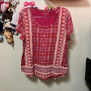 Lucky Brand Paisley All Over Print Top Size XL